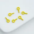 8-10mm Colorful Baked Paint Eye Screws DIY Phone Case Keychain Pendant Jewelry Accessories - 8mm (100pcs) / Yellow