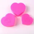 Heart shaped diamond painting sorting trays in three sizes, pink plastic DIY tool set - 06 Dark Pink Combination Set