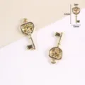 Pendentifs de clé vintage en or breloques bijoux bricolage en métal 22x10mm set - Clé (50 pcs/paquet)