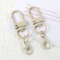 Detail shot of light khaki swivel lobster clasp keychains, DIY hardware accessories. - 08# Khaki