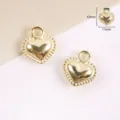 Pendentifs coeur dorés pour la fabrication de bijoux DIY, charmants cœurs pour boucles d'oreilles. - Cœur (50 pcs/paquet)
