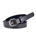 Cintura glitter per bambini con fibbia argentata, design lucido alla moda per jeans e uso quotidiano. - Nero con motivo a punti stella