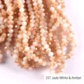 Faceted glass rondelle beads in 157 white jade semi-amber for DIY jewelry making - Flat Rondelle Bead (157) / 2mm (Approx 130Pcs) / White Jade Half Amber