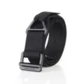 Heavy-duty black tactical nylon belt with metal buckle for outdoor rescue and climbing - 125cm / Black