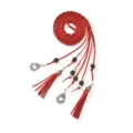 Red Braided Waist Belt Tassel Bohemian Style Women Dress Accessory Cord Rope Chic - Red