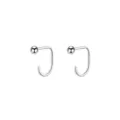 Minimalistische S925 sterling zilveren oorbellen met een gebogen haak en een bol - Ronde Kraal Haak Stijl / Witgoud
