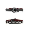 Cintura in pelle nera stile western per uomo donna, fibbia intagliata argento, taglia S moda. - Stile B-04