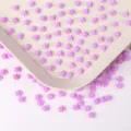 6mm resin rose flowers for nail art, phone case decoration, and DIY craft accessories. - 100 Pieces/Pack / Purple