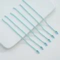 Light blue 2.0mm alloy ball chain for DIY crafts, keychains, and jewelry accessories. - Sky Blue