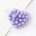 Purple acrylic round beads smooth loose beads for DIY handmade jewelry crafting projects. - 09 Light Purple