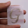 Adesivo in strass dorati lettera G per decorazione di abbigliamento fai-da-te - Lettera G