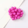 Pink acrylic round beads variant option, 6-16mm smooth surface DIY jewelry making craft loose beads. - Rose Red