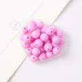 Pink acrylic round loose beads variant for DIY handmade jewelry crafting bracelets and necklaces - 14 Pink
