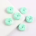 Cuentas sueltas de acrílico de galleta en espiral verde menta para accesorios de joyería - Verde claro