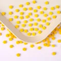 6mm yellow resin rose flower cabochons for nail art and DIY phone case crafts accessories - 100 Pieces/Pack / Yellow