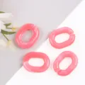 Pink acrylic U-shaped chain links 18x24mm DIY jewelry and phone case accessories set. - Size 8