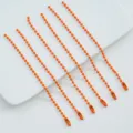 Orange metal ball bead chains in 2.0/2.4mm for DIY jewelry accessories and keychains. - 18 Orange