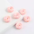 Cuentas sueltas de galleta en espiral rosa chapadas AB bricolaje joyería accesorios para teléfonos - Rosa
