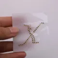 Toppa a trasferimento termico con lettera K in strass dorati per decorazione fai-da-te - Lettera X