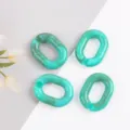Turquoise acrylic U-shaped chain links, marbled DIY buckle for bags and phone cases. - No.20