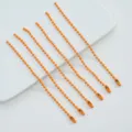 Colorful metal ball chain set for DIY crafts, keychains, and tags, vibrant orange. - 13 Light Orange