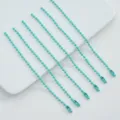 Colorful alloy bead chains 2.0mm 2.4mm DIY jewelry accessories keychain pendant tag - Turquoise