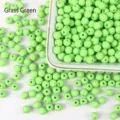 Grass green matte acrylic round beads with straight holes for DIY jewelry making - 8mm 50Pcs / Grass Green (05)