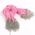 Pink waxed cord necklace with silver lobster clasp and extension chain for DIY jewelry making - 1.5mm (10 Pieces/Pack) / Pink (13)