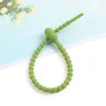Attache câble en silicone vert réutilisable organisateur de fil sangle de support - 5 Pièces / Vert