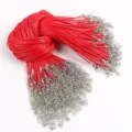 Red 1.5-2mm round waxed cord necklace featuring a silver lobster clasp and extender - 1.5mm (10 Pieces/Pack) / Red (15)