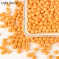 Light orange frosted acrylic round beads for DIY jewelry making sets - 6mm 100 Beads / Light Orange(08)