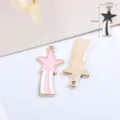Emaille legering vallende ster bedels DIY sieraden hangers voor ketting armband maken - Ster Regenboog / 1 Stuk / Roze