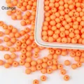 Vibrant orange matte acrylic round beads for DIY bracelet and jewelry making. - 6mm 100 Beads / Bright Orange (10)