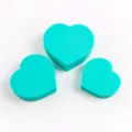 Teal heart-shaped diamond painting tray set for DIY art and crafts in three sizes - 02 Teal Combination Set