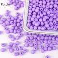 Vibrant frosted purple acrylic round beads for DIY jewelry making bracelets and earrings - 6mm 100 Beads / Violet (12)