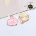 Emaille legering wolk bedel schattige diy hanger voor armband ketting sieraden maken supplies - Wolk / 1 Stuk / Roze