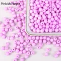 Pinkish purple matte acrylic round beads for DIY jewelry making - 6mm 100 Beads / Pink Purple (13)