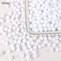 Premium white frosted acrylic round beads with straight holes for DIY jewelry and crafts - 6mm 100 Beads / White