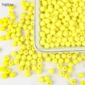 Bright yellow matte acrylic round beads for DIY jewelry making and handicraft crafts - 8mm 50Pcs / Yellow