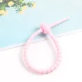 Rosa Silikon Kabelbinder, selbstverriegelnder Kabelorganizer für Datenkabel und DIY-Zubehör. - 5 Stück / Rosa
