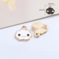 Leuke emaille wolk legering bedel voor DIY armband ketting sieraden maken accessoires. - Wolk / 1 Stuk / Wit
