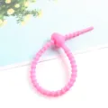 Rosa Silikon Kabelbinder selbstverschliessend fuer Datenkabel und kleine Gegenstaende Variante. - 5 Stück / Rosa