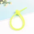 Fluoreszierender gelber Silikon Kabelbinder und Organizer für Datenkabel und Zubehör. - 5 Stück / Neongelb