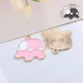 Leuke emaille legering puppy hanger DIY armband ketting accessoire in roze variant stijl. - Hond / 1 Stuk / Roze
