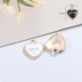 Emaille hart metalen bedel voor DIY sieraden maken, armband, ketting en sleutelhanger hanger. - Hart / 1 Stuk / Wit