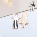 Emaille legering vallende ster bedel hanger voor DIY armband ketting sleutelhanger sieraden. - Ster Regenboog / 1 Stuk / Wit
