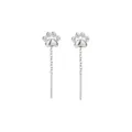 Élégantes boucles d'oreilles chat argentées avec un design de chaîne minimaliste - Paire / Platine - Chaîne d'Oreille Patte de Chat