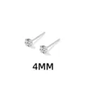 Klassieke 4mm ronde zirkonia oorknopjes in zilverkleurige zetting - Ronde oorknopjes / 4mm