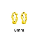 Μινιμαλιστικοί χρυσοί στριφτοί κρίκοι Mobius 8mm για γυναίκες - 8mm / Χρυσό