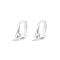Matte silver cat-shaped hoop earrings with brushed texture for women - Cat Hoop / Silver
